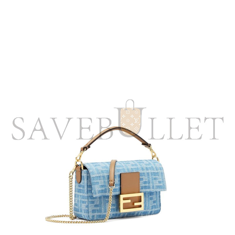 f**di baguette mini bag light blue ff De*1m handbag 8bs017as3ff1plm (19.5*11*5cm)